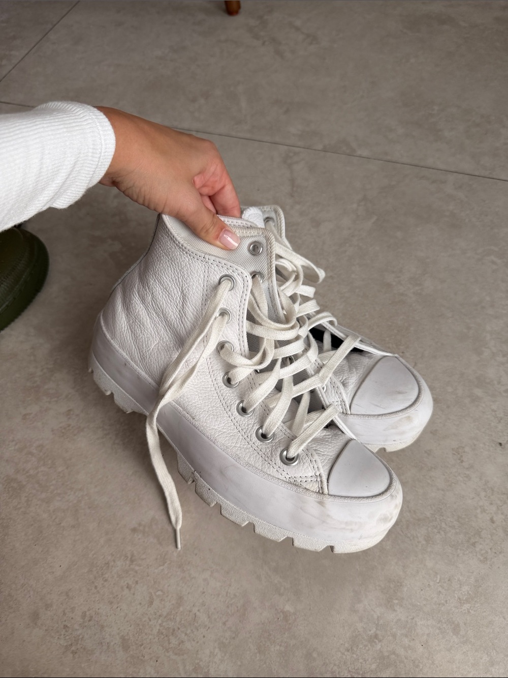 Converse White High-Top Platform Sneakers for Women